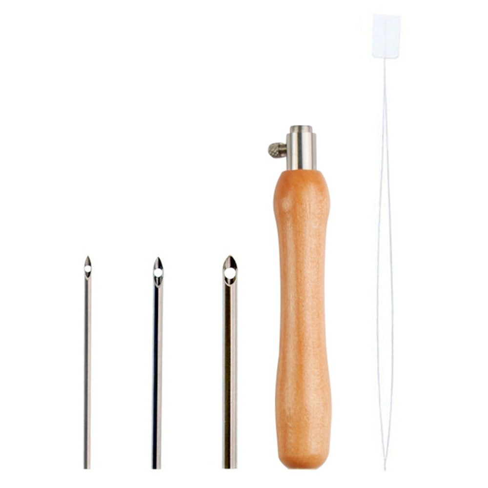 Cotton Embroidery Thread Skeins - 5Pcs 2.5mm/3.5mm/5mm Punch Needle Set Wooden