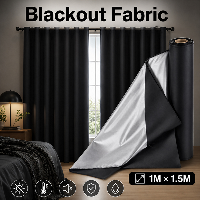 1m Black Silver Coated Blackou - Sewing recension och pris