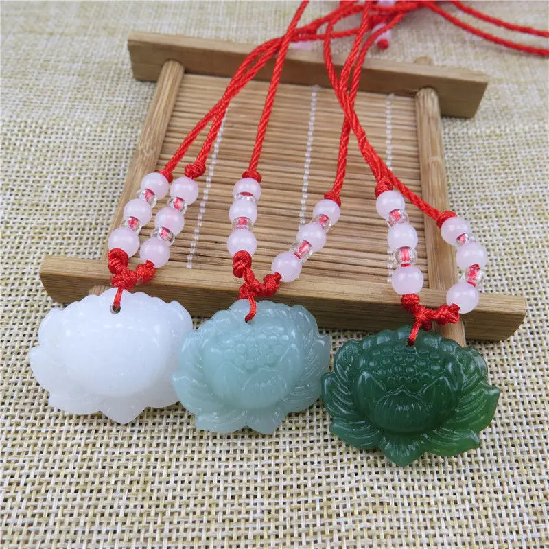 Natural Green Jade Lotus Penda - Beading recension och pris