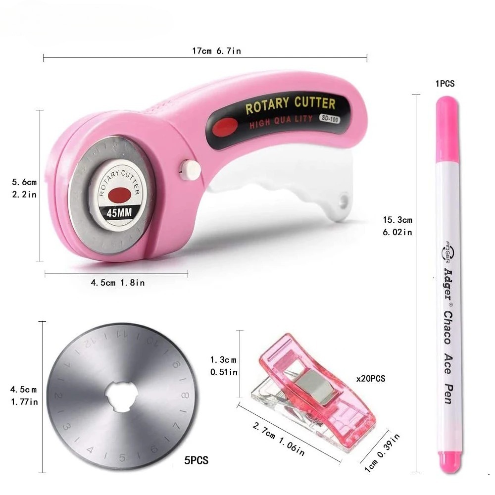 45mm Rotary Cutter Set 5 Blade - Rotary Cutter For Fabric 45Mm recension och pris