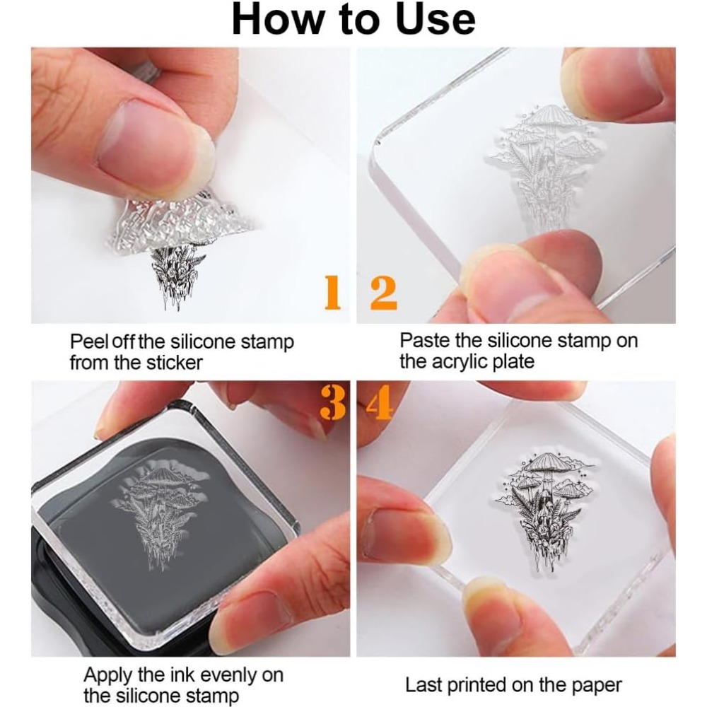 Mushroom Clear Stamp, Plant Si - Clear Silicone Stamps For Card Making recension och pris