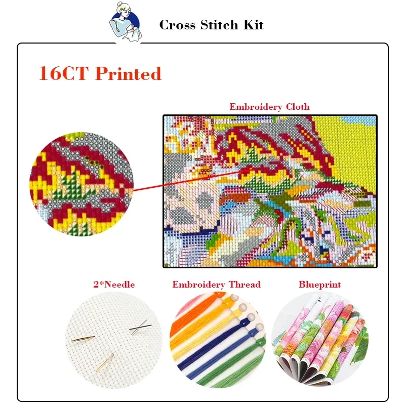 Joy Sunday Cross Stitch Kit Ap - Cotton Embroidery Thread Skeins recension och pris